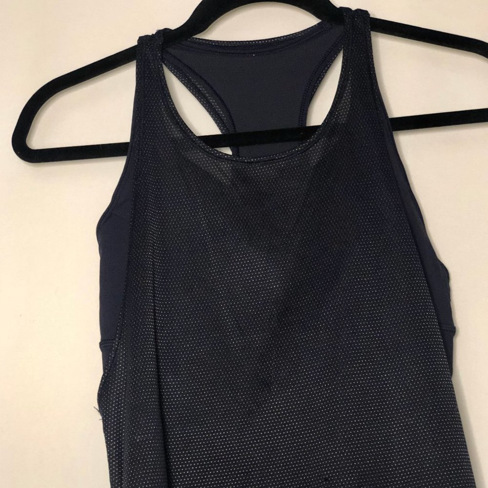 Navy Lululemon Mesh Tank with Built in Sports Bra